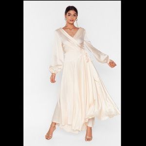 Nasty Gal Cowl Back Satin Dress